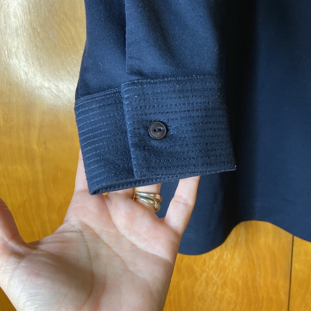 Soft Surroundings Charcoal Long Sleeve Shirt. Size L - Picture 6 of 11